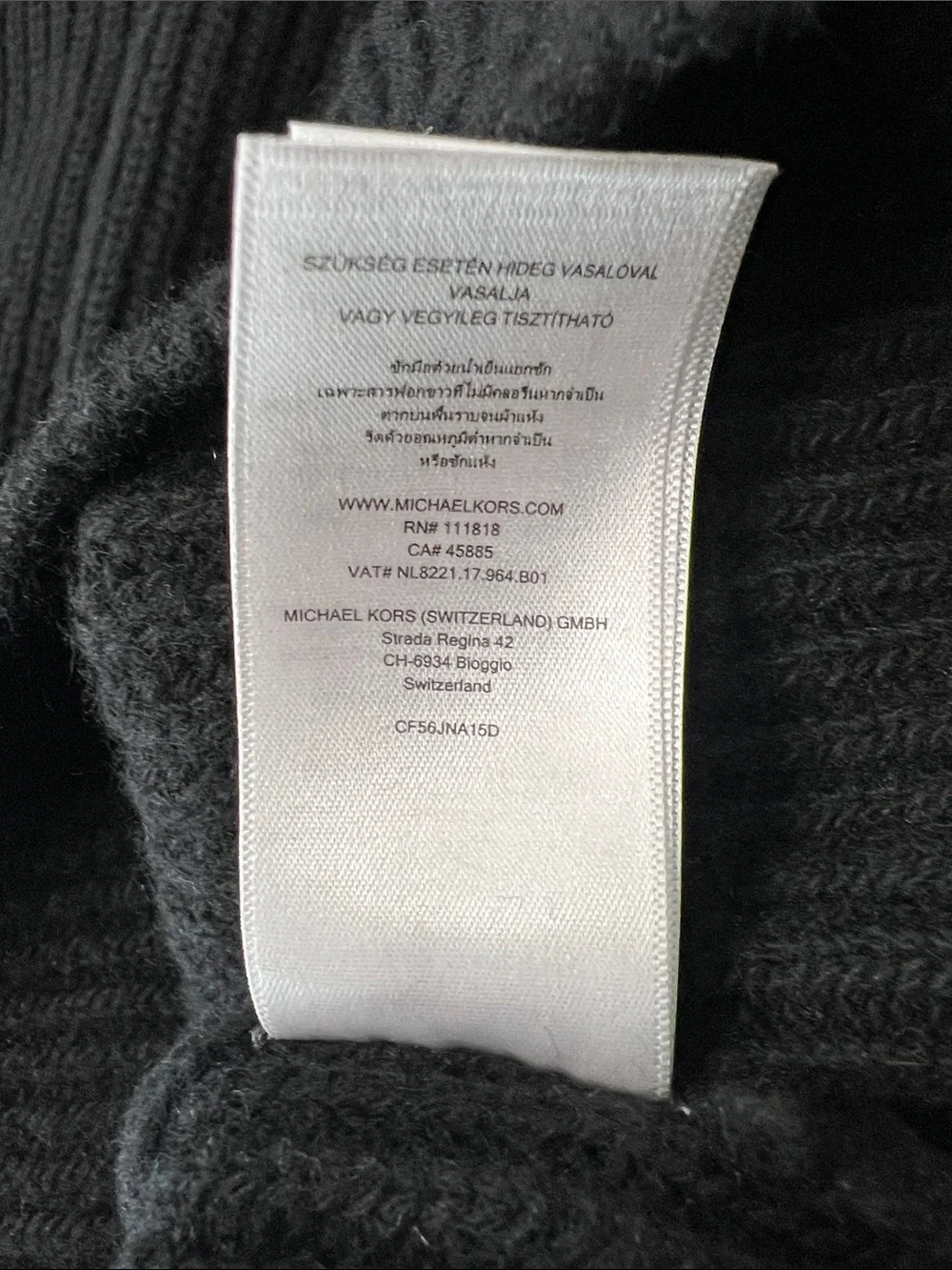 Michael Kors Wool Cashmere Ribbed Shaker Sweater Black Mens XL Fisherman Chunky
